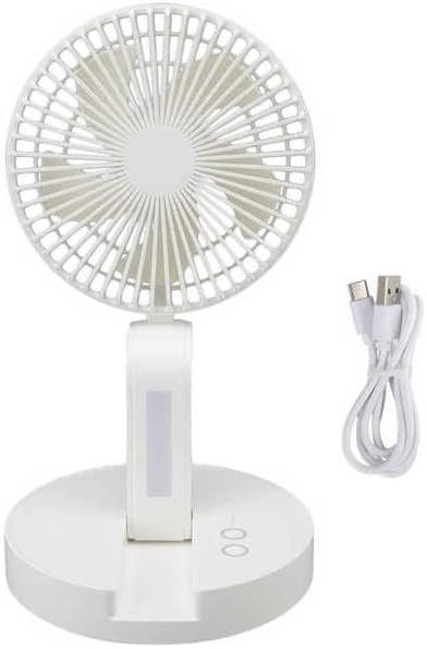 Desktop Folding Fan 3 Speeds USB Rechargeable Punch Free Electric Desktop Oscillating Fan for Home Office Wall Fan - (Color: White)