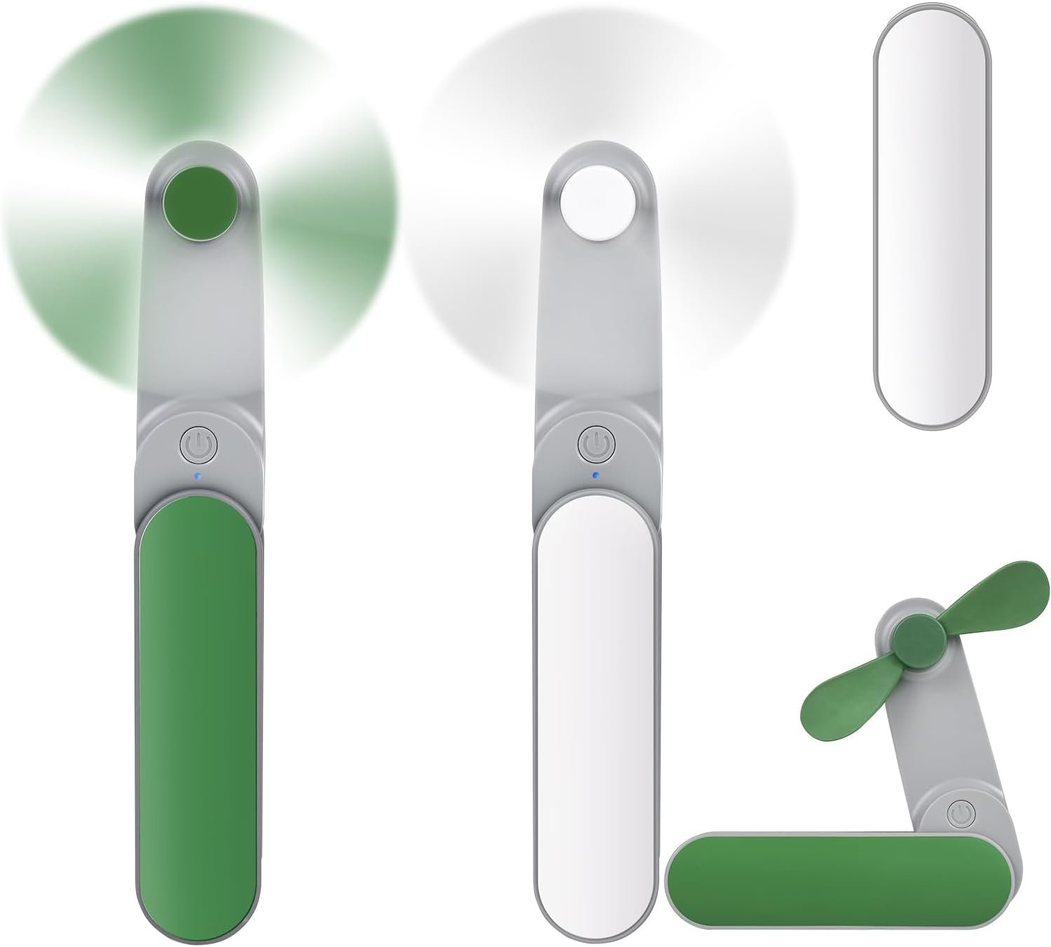 2-Pack Portable Handheld Fan, 360°Foldable Mini Personal Fan, 7-15 Working Hours USB Rechargeable Battery Operated Eyelash Hand Fans for Makeup, Small Pocket Fan for Women Girls Home Travel Outdoor