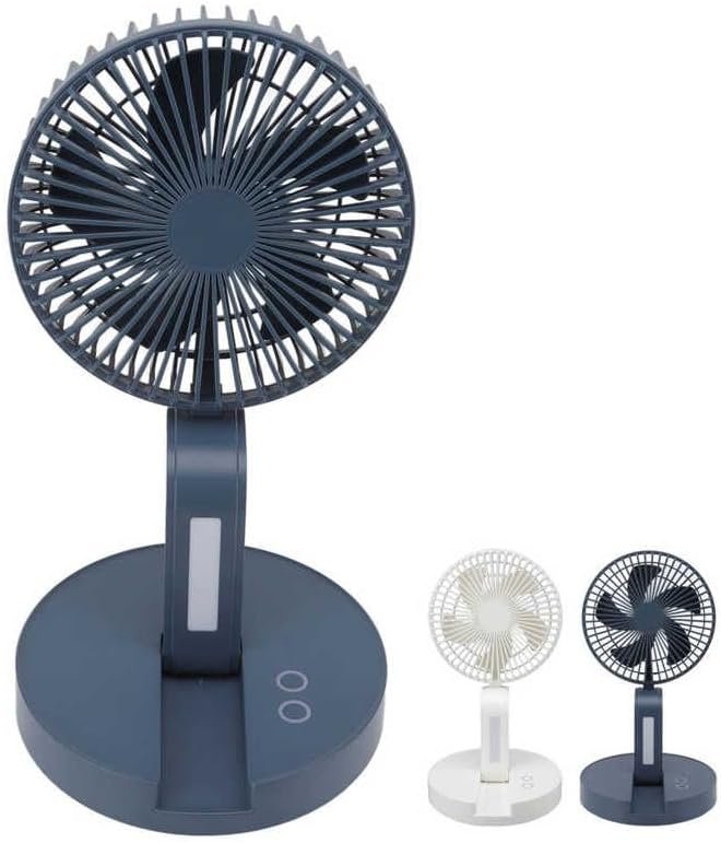 Desktop Folding Fan 3 Speeds USB Rechargeable Punch Free Electric Desktop Oscillating Fan for Home Office Wall Fan - (Color: White) - Image 2