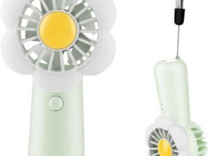 Mini Portable Fan Cute Handheld Fan Rechargeable, 3 Speeds of Wind Adjustment, USB Cute Design, Quiet Pocket Fan, Kids Personal Small Hand Fan (Light green)