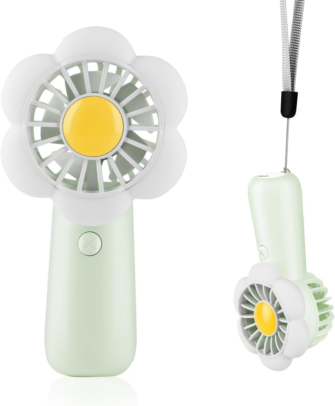 Mini Portable Fan Cute Handheld Fan Rechargeable, 3 Speeds of Wind Adjustment, USB Cute Design, Quiet Pocket Fan, Kids Personal Small Hand Fan (Light green)
