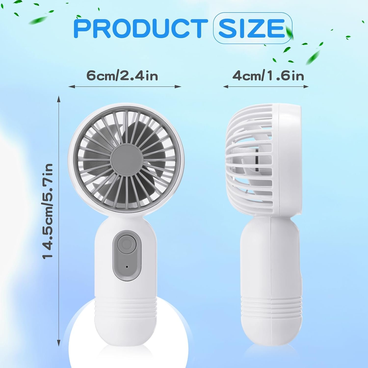 6 Pack Mini Portable Fan Bulk Cute Handheld Fan Lightweight Small Personal Eyelash Fan with 3 Speeds and USB Rechargeable Battery Operated for Kids Women Men Office Outdoor (Black and White) - Image 2