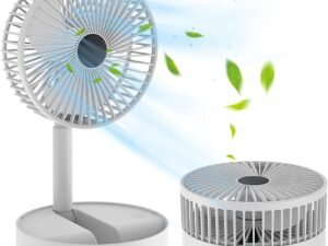Portable Desk Fan3 Speeds, Stretchable Foldable Fan with 180 ° Adjustment USB Battery Operated Fan, Portable Fan for Travel Camping Home Beach Bedroom (White)