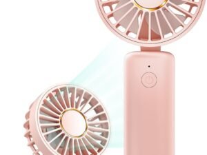 Portable Handheld Fan, Mini Desk Fan Foldable 2000mAh, 180° Ratotion, 3 Speeds, Ultra Quite, Up to 8H Long Use Time, Small Personal Cooling Fans Makeup Eyelash Fan for Women Girl