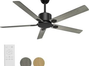 Outdoor Ceiling Fan, Ceiling Fans 52” with Remote Control Ceiling Fan Modern with 6 Speeds Reversible DC Motor Ceiling Fans No Lights for Patios, Living Room, Farmhouse, Kitchen
