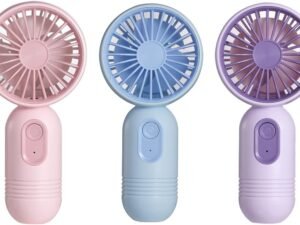 Portable Mini Fan 3-pack Handheld Personal Small Fan with 3-speed for Travel, USB Rechargeable Battery Operated Eyelash Fan, Pink&Blue&Purple