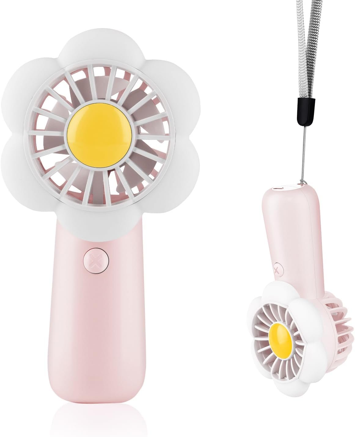 Mini Portable Fan Cute Handheld Fan Rechargeable, 3 Speeds of Wind Adjustment, USB Cute Design, Quiet Pocket Fan, Kids Personal Small Hand Fan (Pink)