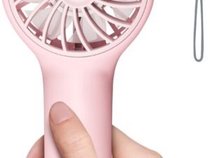 Mini Portable Fan Rechargeable Small Handheld Fan 3 Speed Powerful Personal Fan Battery Operated USB Hand Fan for Outdoor Travel Makeup Eyelash Girls Children, Pink
