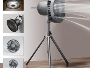 Portable Oscillating Fan,4 Speed Adj Wind Speed Foldable Travel Fan, Two Kinds of Led Light Source Lighting Folding Fan,Timer Auto Shutdown