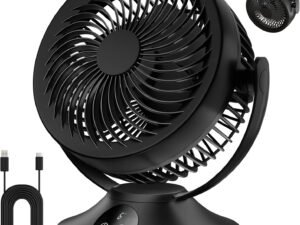 12000mAh Rechargeable Desk Fan,Portable Table Air Circulator Fan for Whole Room- 6 Speeds,360° Tilt,90° Oscillation,3 Timer Modes,Personal Quiet Cooling Fan for Bedroom Home Office Outdoor