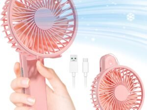 Portable Handheld Fan - 2000mAh Personal Portable Fan Rechargeable, 180° Foldable USB Desk Fan with 3 Wind Speed, Battery Operated Fan for Travel Office Household