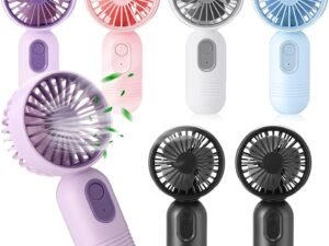 6 Pack Mini Portable Fan Bulk Cute Handheld Fan Lightweight Small Personal Eyelash Fan with 3 Speeds and USB Rechargeable Battery Operated for Kids Women Men Office Outdoor Travel Camping