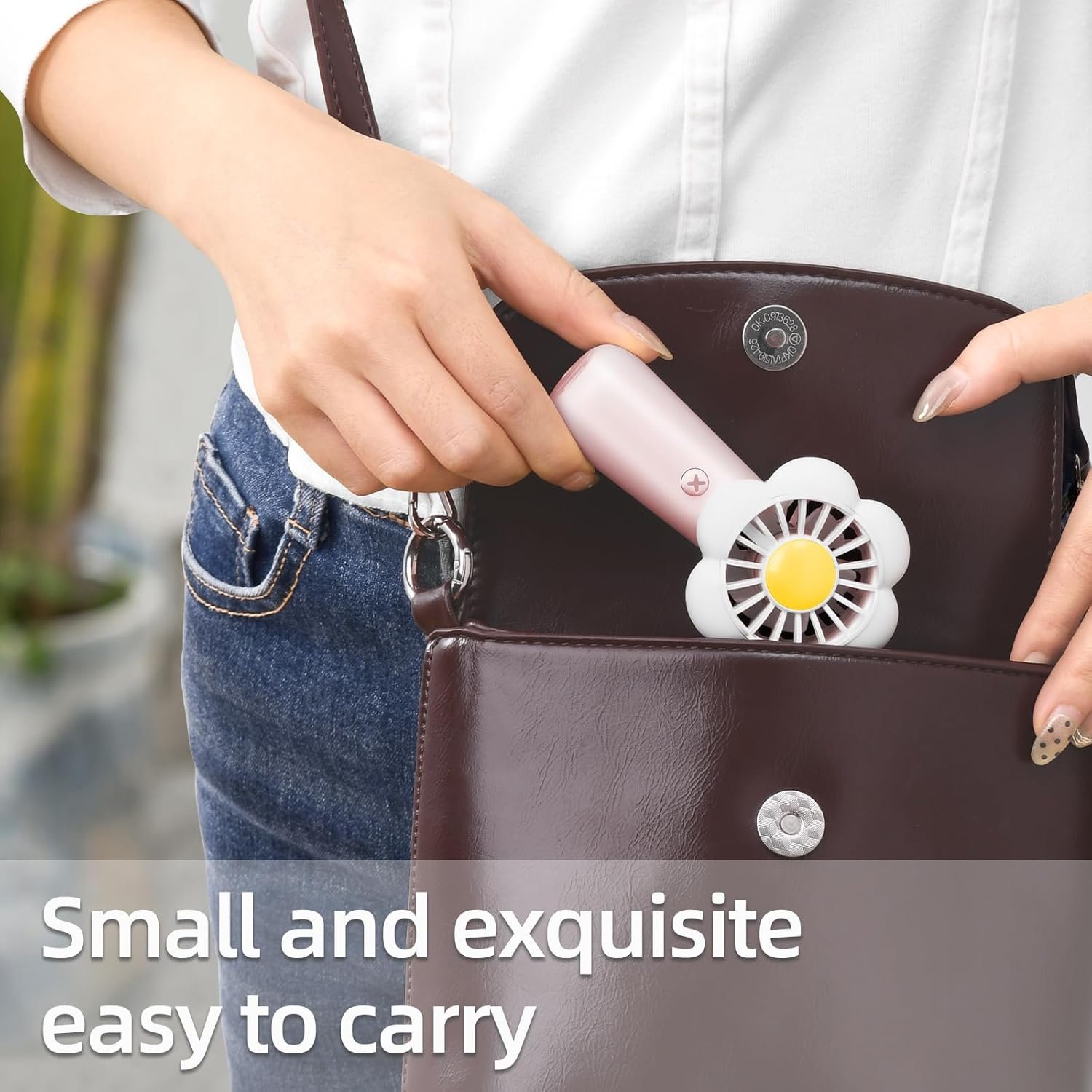 Mini Portable Fan Cute Handheld Fan Rechargeable, 3 Speeds of Wind Adjustment, USB Cute Design, Quiet Pocket Fan, Kids Personal Small Hand Fan (Pink) - Image 2