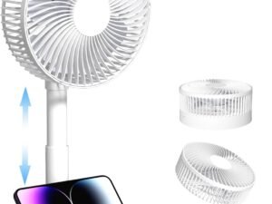Portable Desk Fan, 8-Inch USB Battery Operated Fan with 4 Speeds Strong Airflow, Foldable Personal Fan for Bedroom, Small Travel Fan for Outdoor