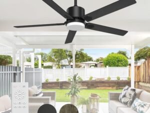 Ceiling Fan with Light, 60" Ceiling Fans with Remote Indoor Outdoor DC Motor Modern Ceiling Fan with Light LED for Dining Room, Bedroom, Kitchen, Living Room, Patios, Farmhouse