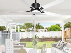 60" Ceiling Fan with Light, Ceiling Fans Indoor Outdoor with Remote Ceiling Fan DC Motor with Lights LED for Patios, Bedroom, Farmhouse, Dining Room, Kitchen, Living Room
